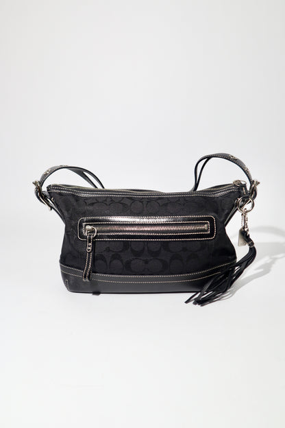 Vintage Coach 2004 Black Canvas Bucket Shoulder Bag (9363)