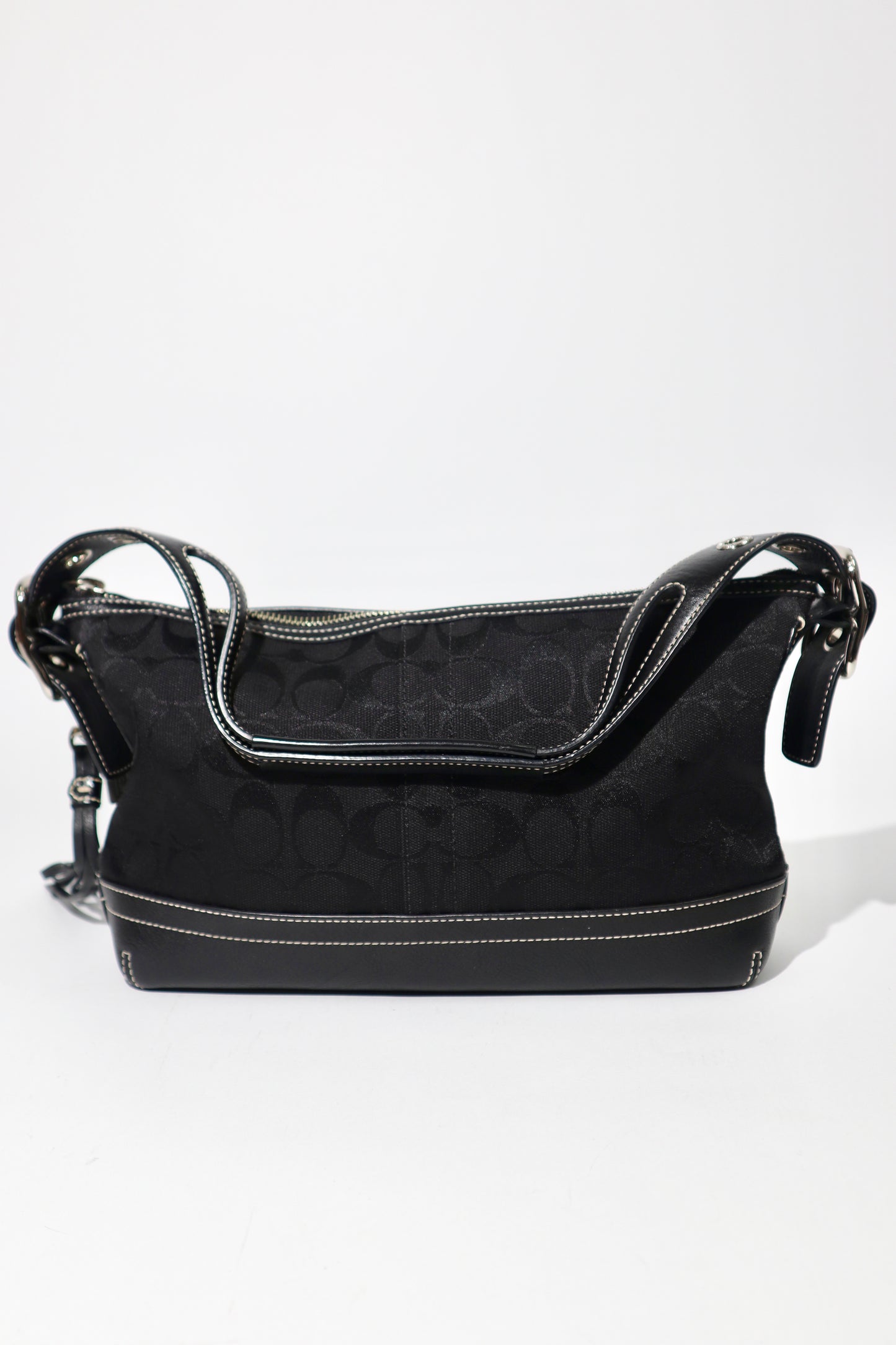 Vintage Coach 2004 Black Canvas Bucket Shoulder Bag (9363)