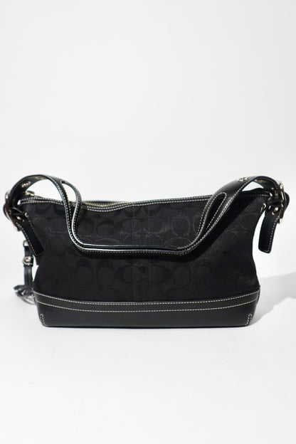 Vintage Coach 2004 Black Canvas Bucket Shoulder Bag (9363)