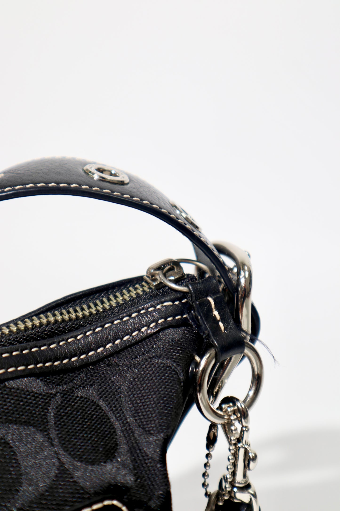 Vintage Coach 2004 Black Canvas Bucket Shoulder Bag (9363)