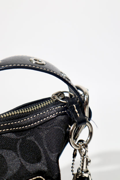 Vintage Coach 2004 Black Canvas Bucket Shoulder Bag (9363)