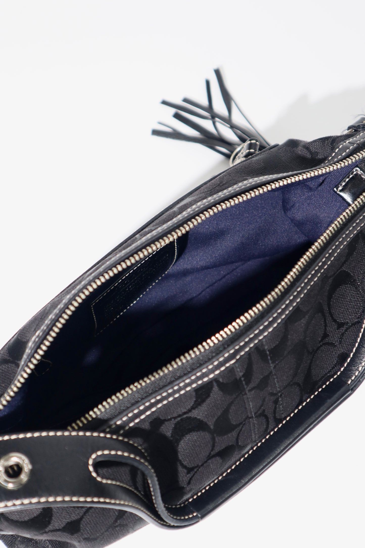 Vintage Coach 2004 Black Canvas Bucket Shoulder Bag (9363)