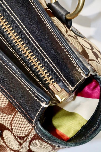 Coach Brown Signature 65th Anniversary Legacy Turnlock Rare - Girl Seazon