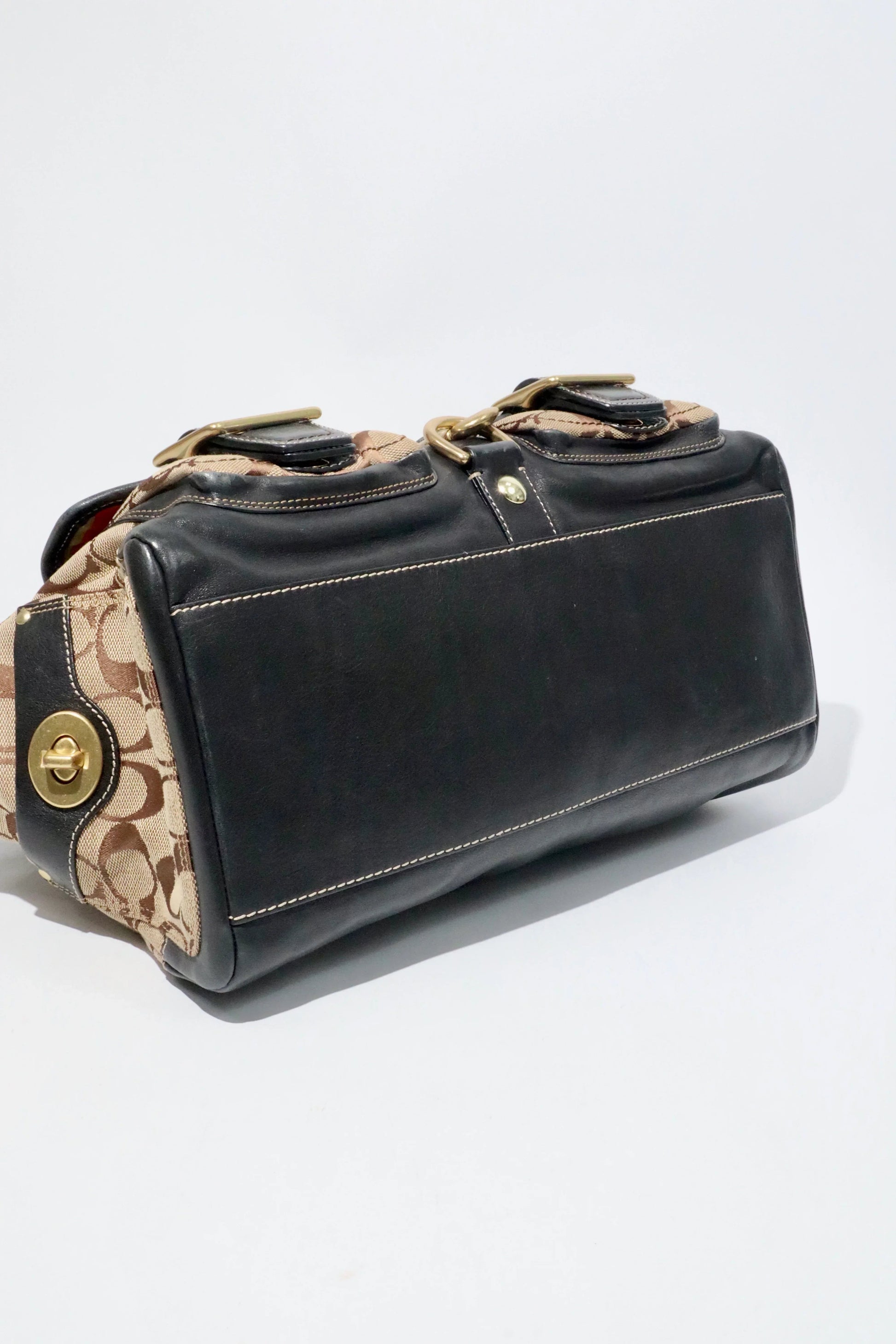 Coach Brown Signature 65th Anniversary Legacy Turnlock Rare - Girl Seazon