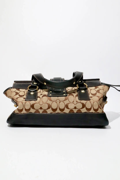 Coach Brown Signature 65th Anniversary Legacy Turnlock Rare - Girl Seazon