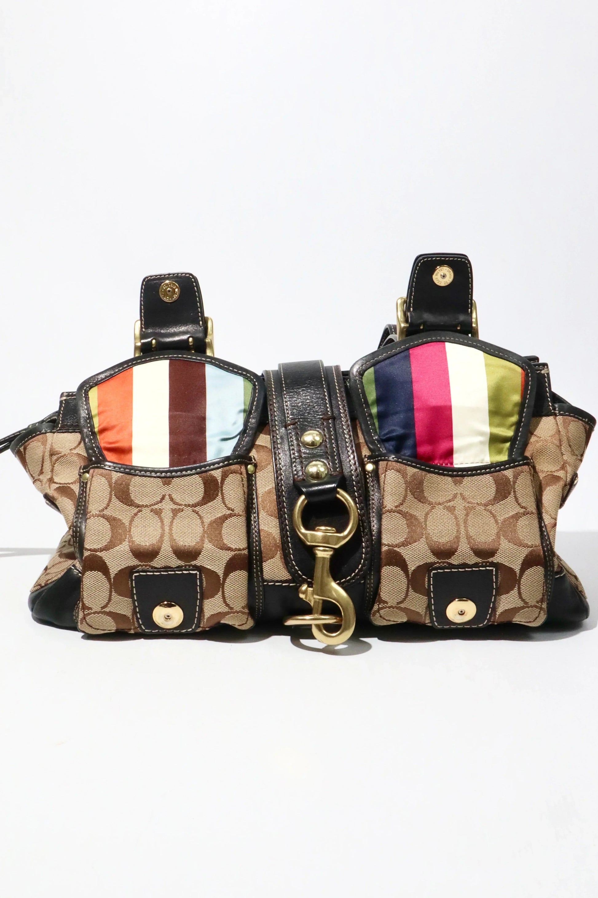 Coach Brown Signature 65th Anniversary Legacy Turnlock Rare - Girl Seazon