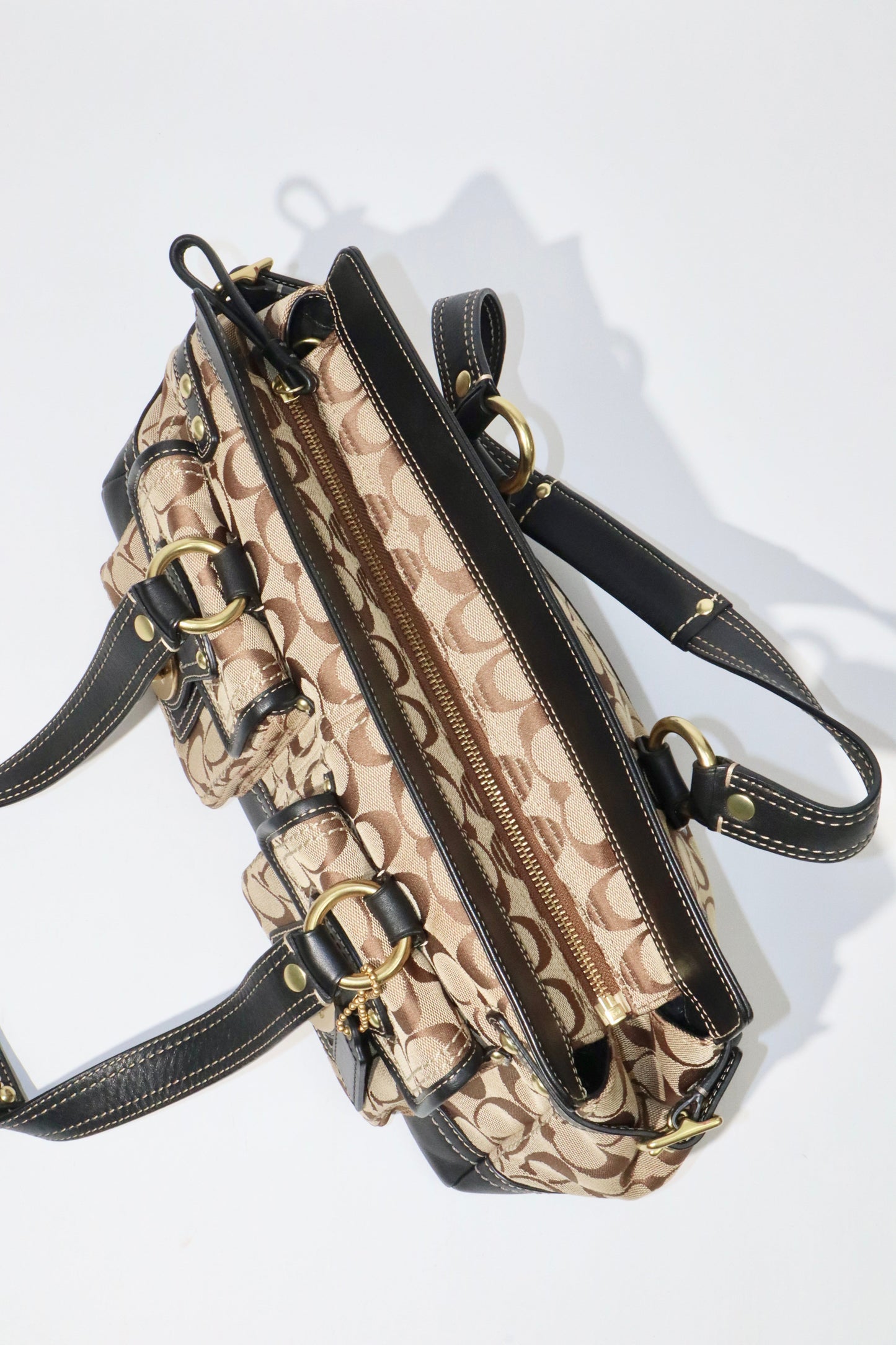 Coach Vintage 2002 Leather Satchel Gardenia Handbag - Girl Seazon