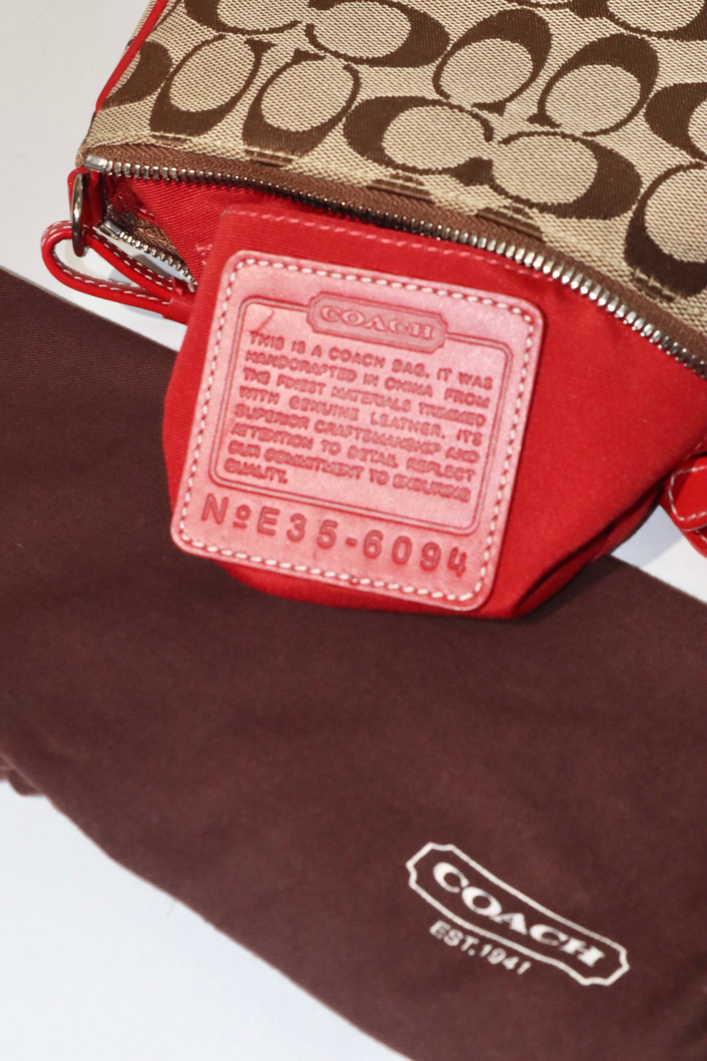 Coach Vintage 2003 Mini Pouch in Brown & Red - Girl Seazon