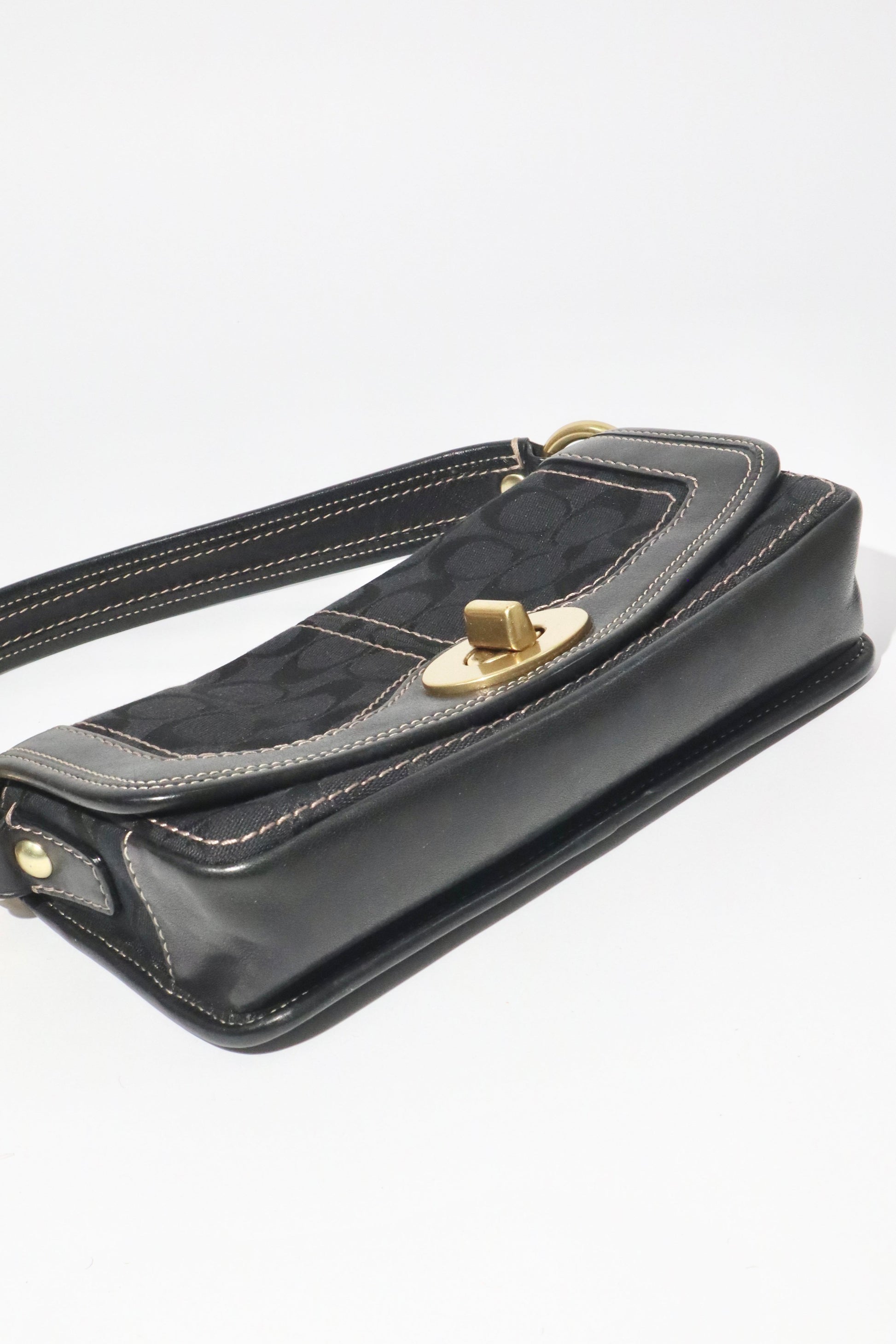 Coach Vintage 2006 Turn-Lock Satchel Bag in Canvas & Leather - Girl Seazon