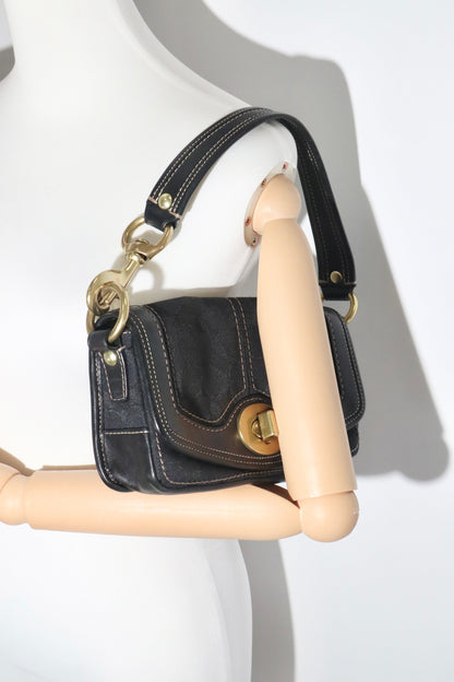 Coach Vintage 2006 Turn-Lock Satchel Bag in Canvas & Leather - Girl Seazon