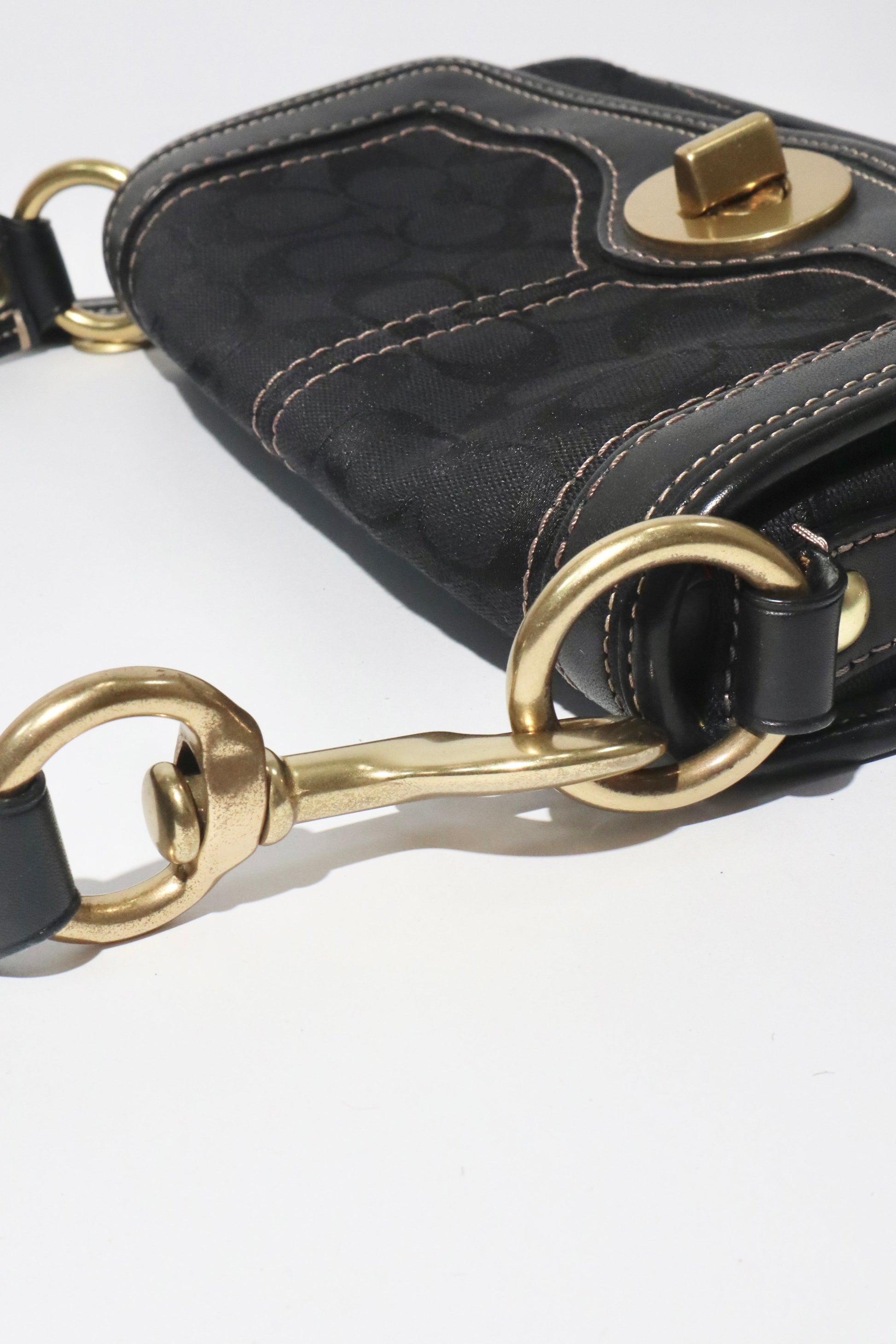 Coach Vintage 2006 Turn-Lock Satchel Bag in Canvas & Leather - Girl Seazon