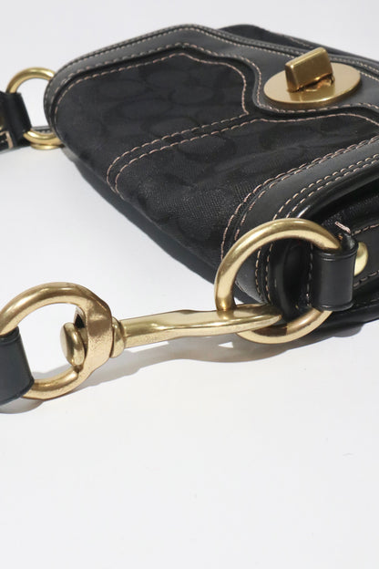 Coach Vintage 2006 Turn-Lock Satchel Bag in Canvas & Leather - Girl Seazon