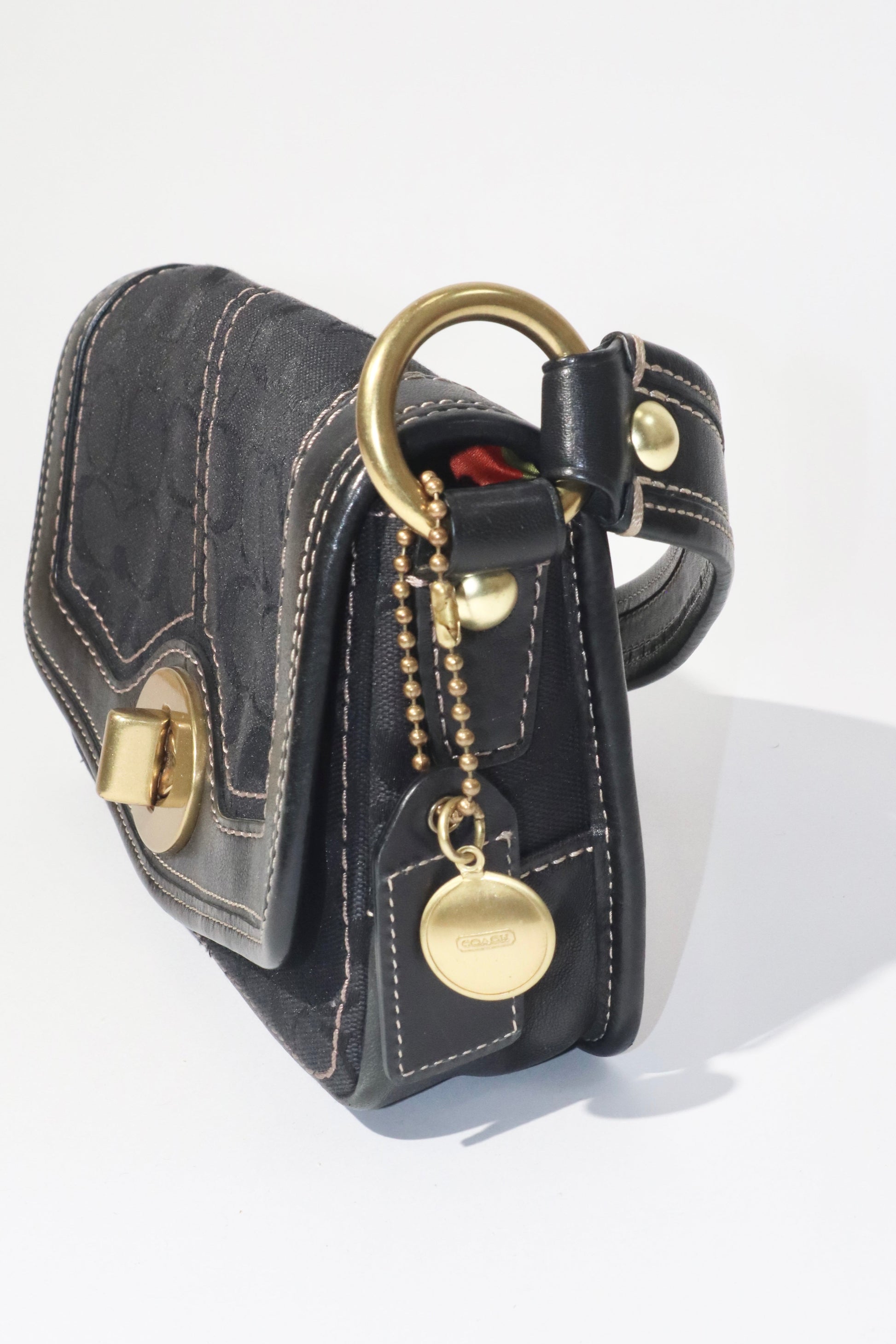 Coach Vintage 2006 Turn-Lock Satchel Bag in Canvas & Leather - Girl Seazon