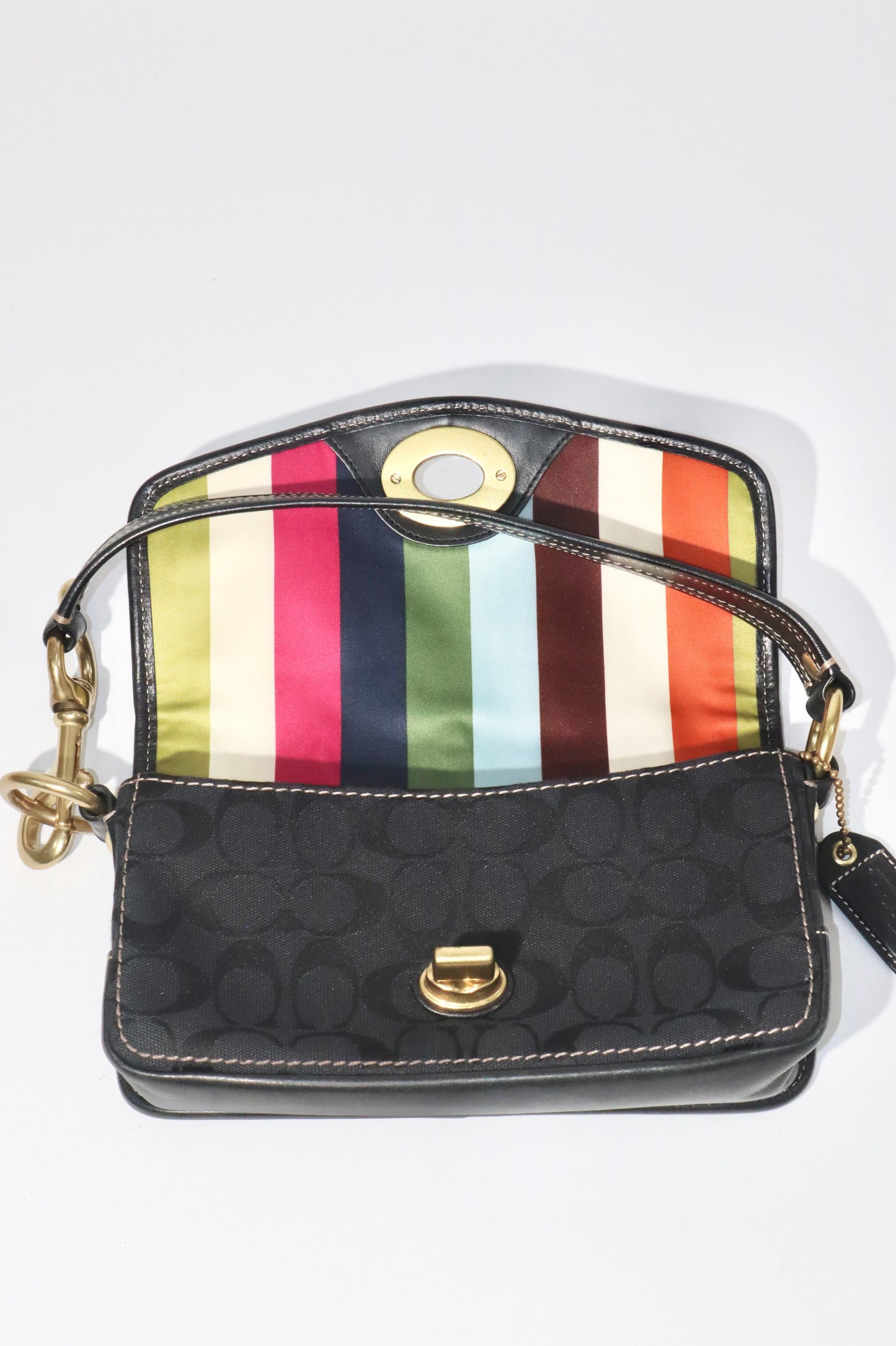 Coach Vintage 2006 Turn-Lock Satchel Bag in Canvas & Leather - Girl Seazon