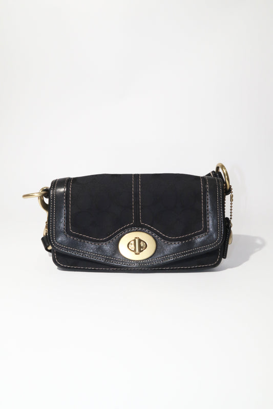 Coach Vintage 2006 Turn-Lock Satchel Bag in Canvas & Leather - Girl Seazon