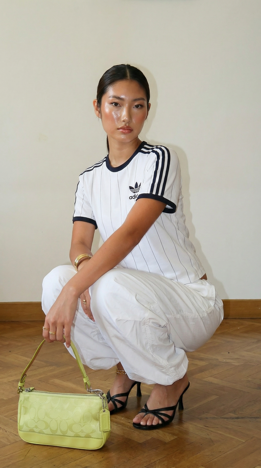 Coach Vintage 2004 Y2K Canvas Mini Pouch in Lime Green