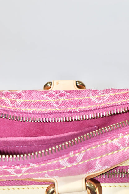 Louis Vuitton Vintage 2006 Fuchsia Denim Monogram Speedy Bag - Girl Seazon
