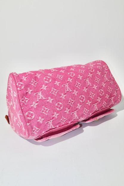 Louis Vuitton Vintage 2006 Fuchsia Denim Monogram Speedy Bag - Girl Seazon