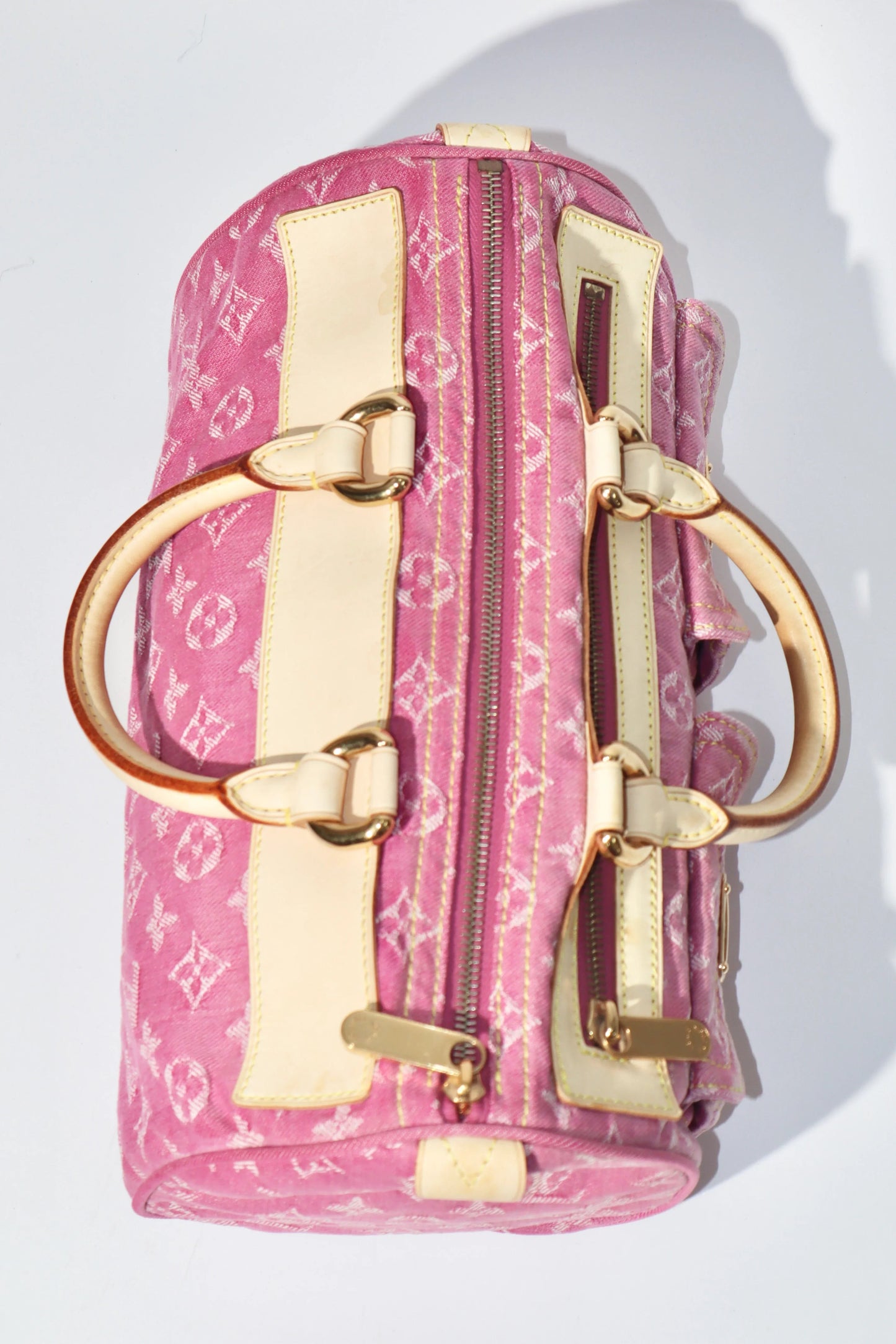 Louis Vuitton Vintage 2006 Fuchsia Denim Monogram Speedy Bag - Girl Seazon