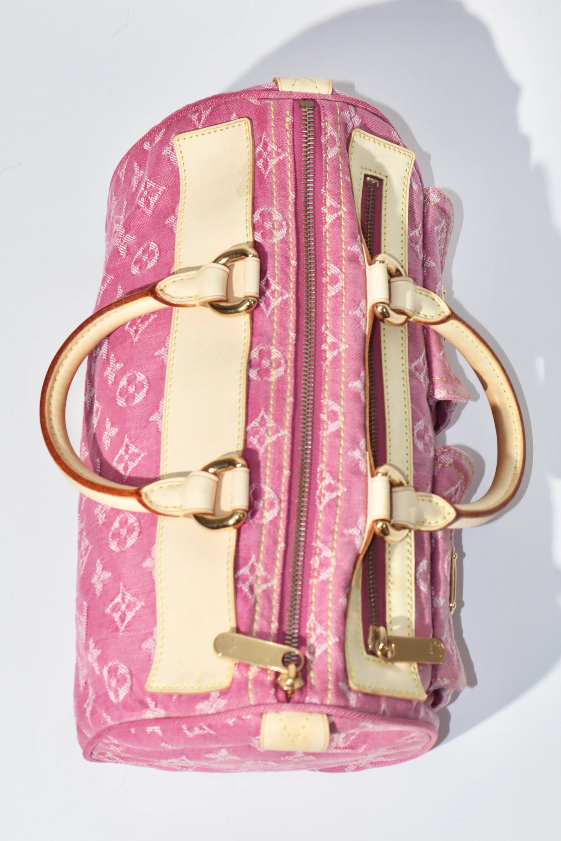 Louis Vuitton Vintage 2006 Fuchsia Denim Monogram Speedy Bag - Girl Seazon