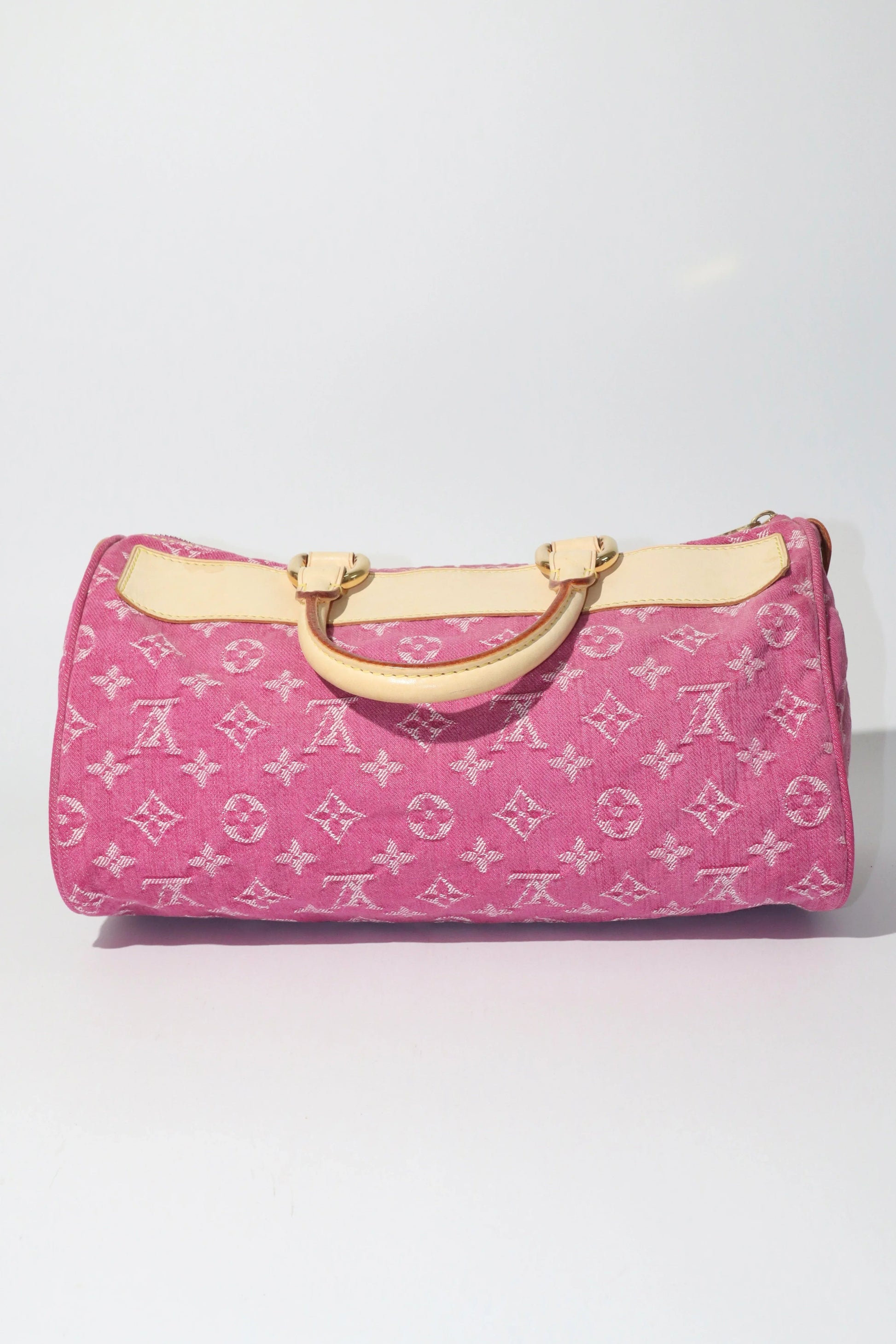 Louis Vuitton Vintage 2006 Fuchsia Denim Monogram Speedy Bag - Girl Seazon