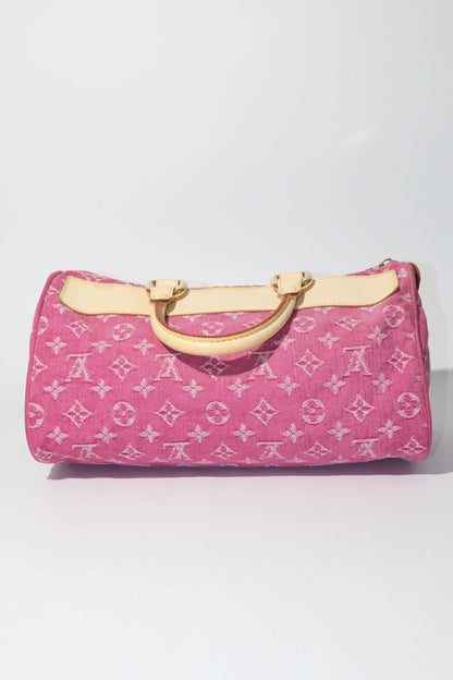 Louis Vuitton Vintage 2006 Fuchsia Denim Monogram Speedy Bag - Girl Seazon