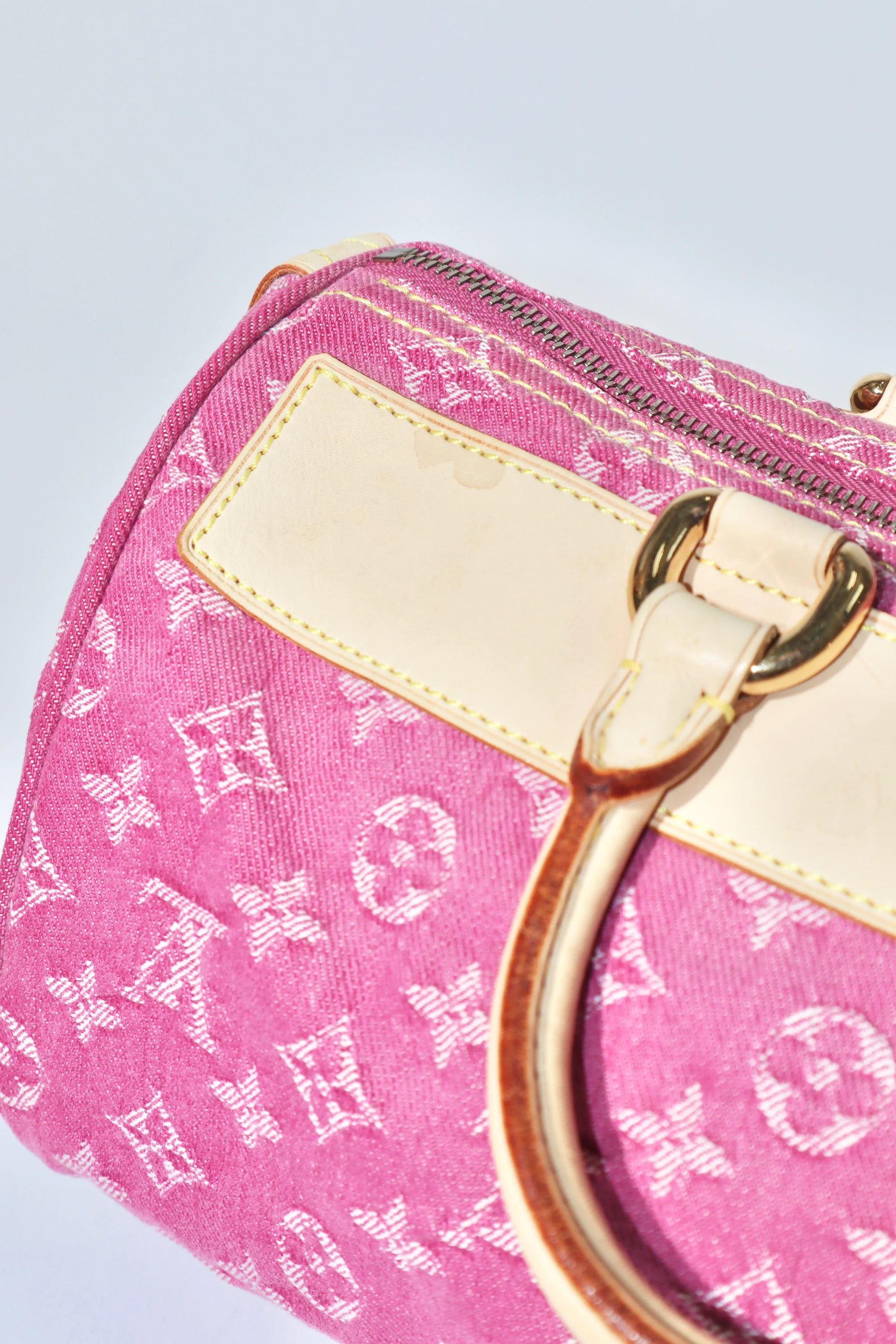 Louis Vuitton Vintage 2006 Fuchsia Denim Monogram Speedy Bag - Girl Seazon