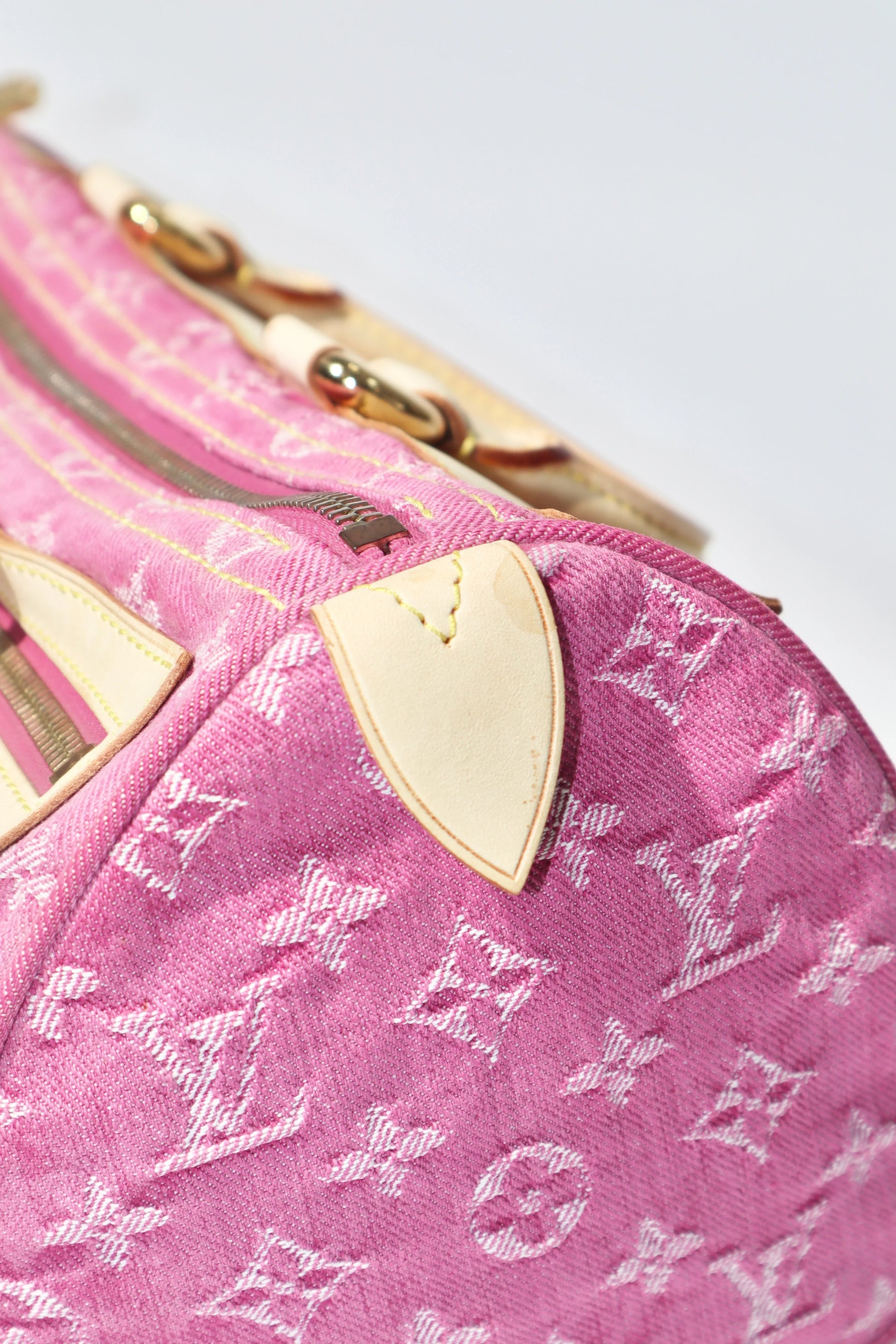 Louis Vuitton Vintage 2006 Fuchsia Denim Monogram Speedy Bag - Girl Seazon