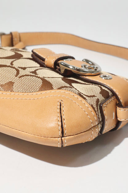 Vintage Coach 2005 Mini Belt Shoulder Bag in Tan & Brown - Girl Seazon