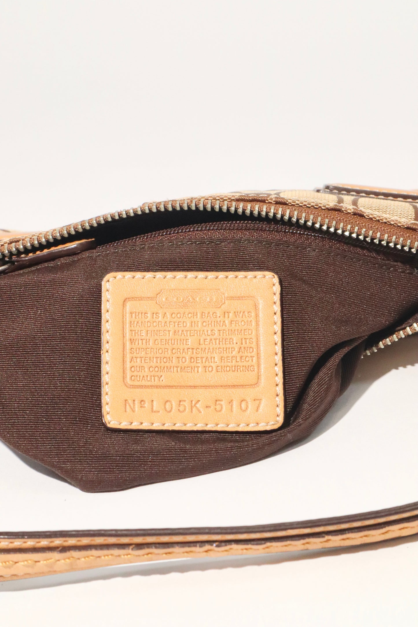 Vintage Coach 2005 Mini Belt Shoulder Bag in Tan & Brown - Girl Seazon