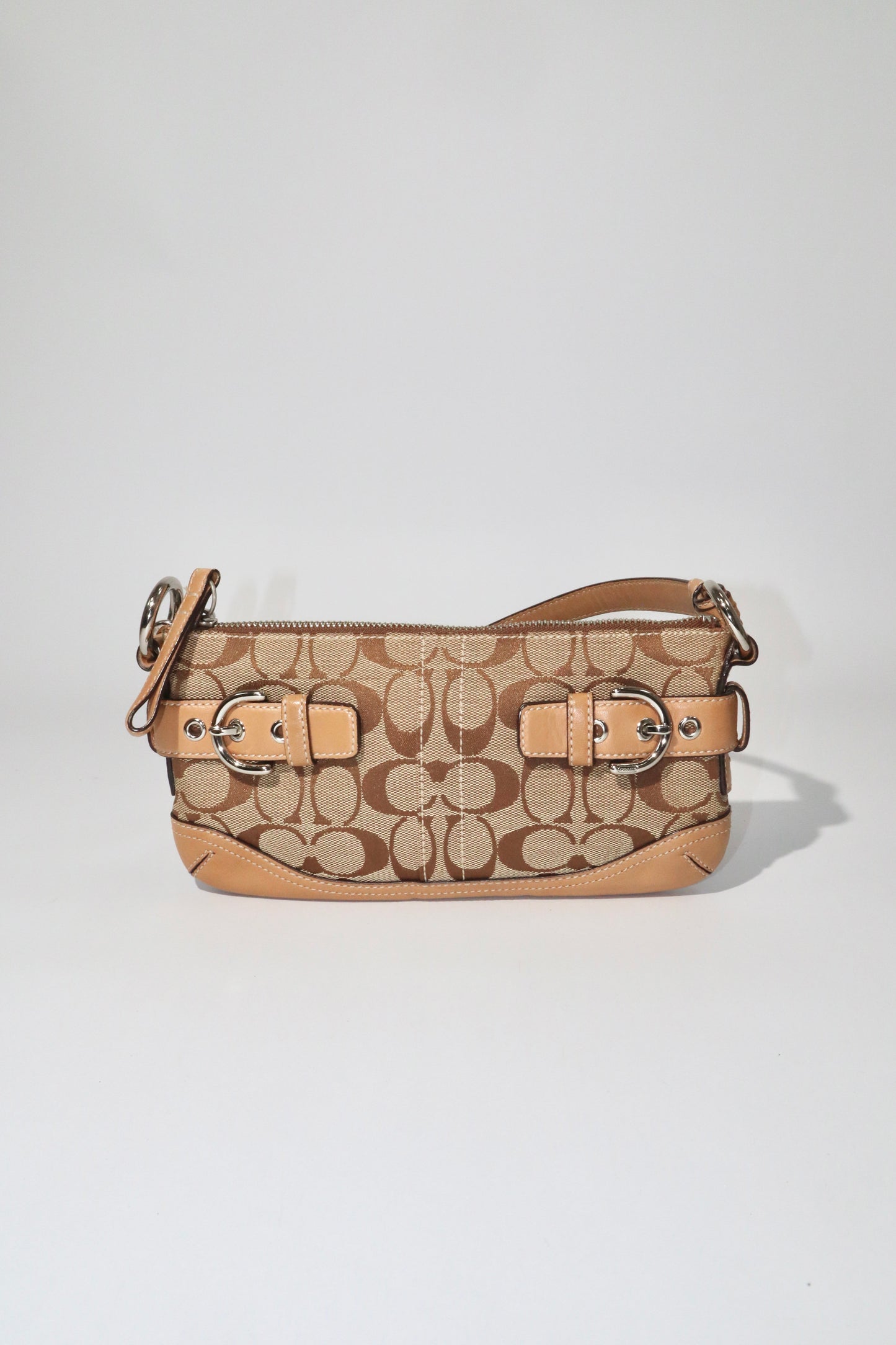 Vintage Coach 2005 Mini Belt Shoulder Bag in Tan & Brown - Girl Seazon