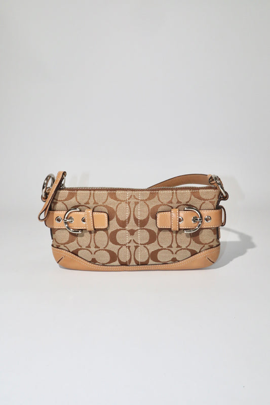 Vintage Coach 2005 Mini Belt Shoulder Bag in Tan & Brown - Girl Seazon