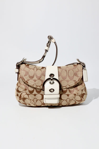 Vintage Coach 2005 Signature Soho White Belt Shoulder Bag - Girl Seazon