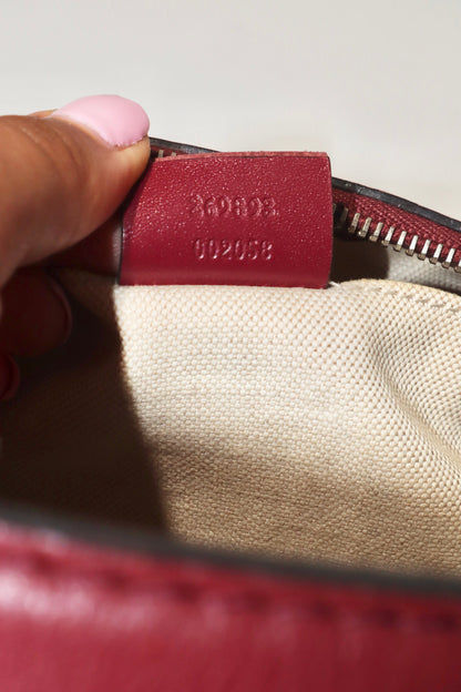 Vintage Gucci GG Canvas Bow Shoulder Bag in Brown & Burgundy - Girl Seazon