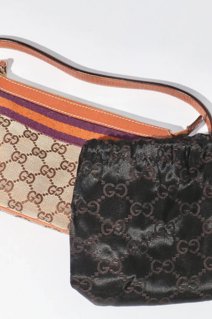 Vintage GUCCI Monogram Pochette Orange - Girl Seazon