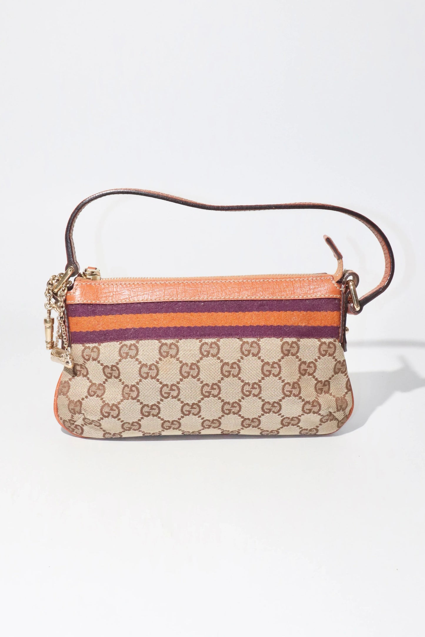 Vintage GUCCI Monogram Pochette Orange - Girl Seazon