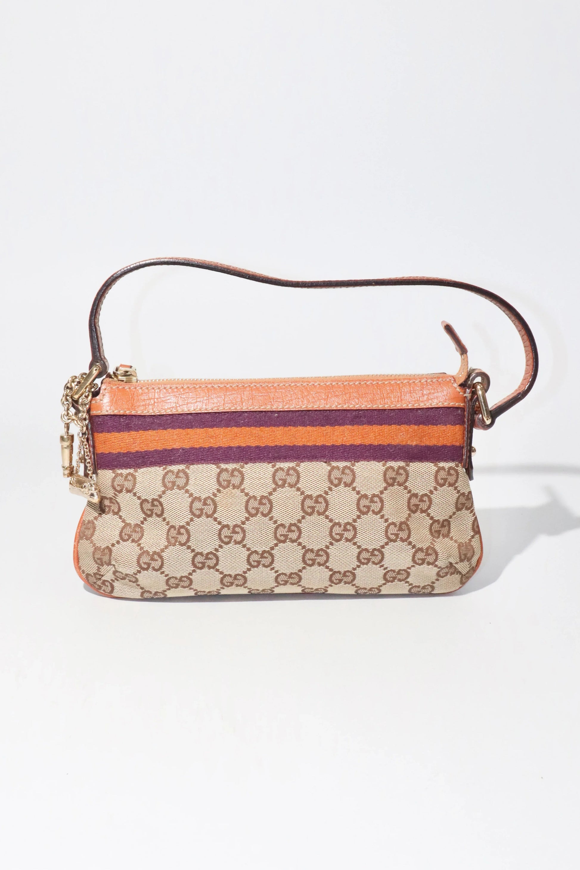 Vintage GUCCI Monogram Pochette Orange - Girl Seazon