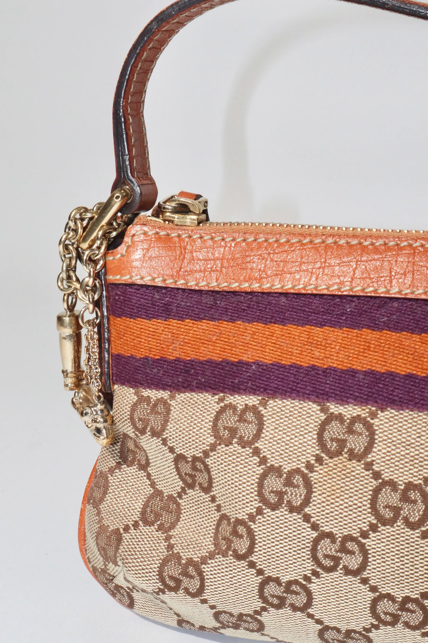 Vintage GUCCI Monogram Pochette Orange - Girl Seazon