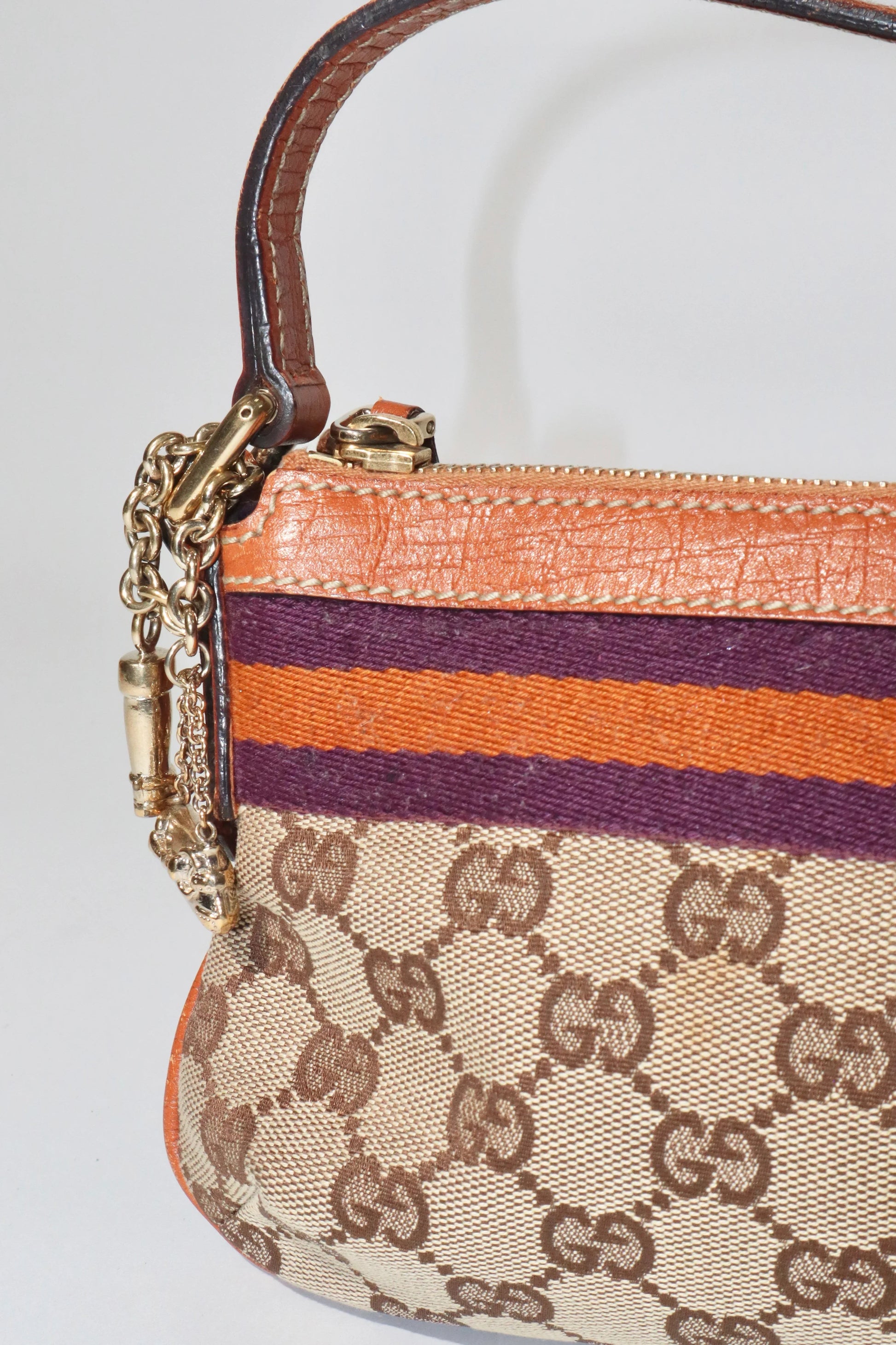 Vintage GUCCI Monogram Pochette Orange - Girl Seazon